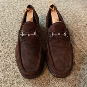 Gucci Suede Horsebit Loafers